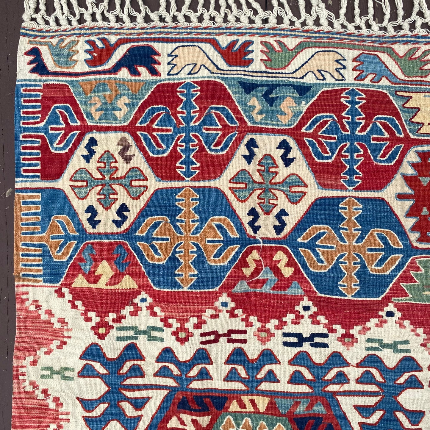 Vintage Rug, 3' 9 x 6' White