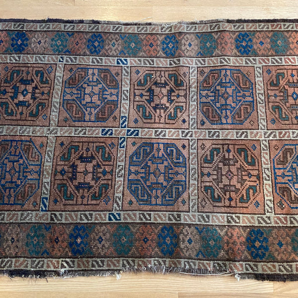 Antique Rug, 2' 9 x 4' 7 Brown