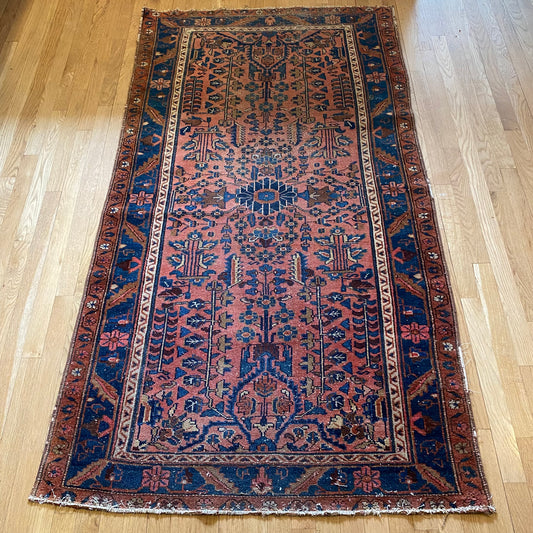 Persian Lilihan Rug, 3' 7 x 6' 7 Pink Vintage