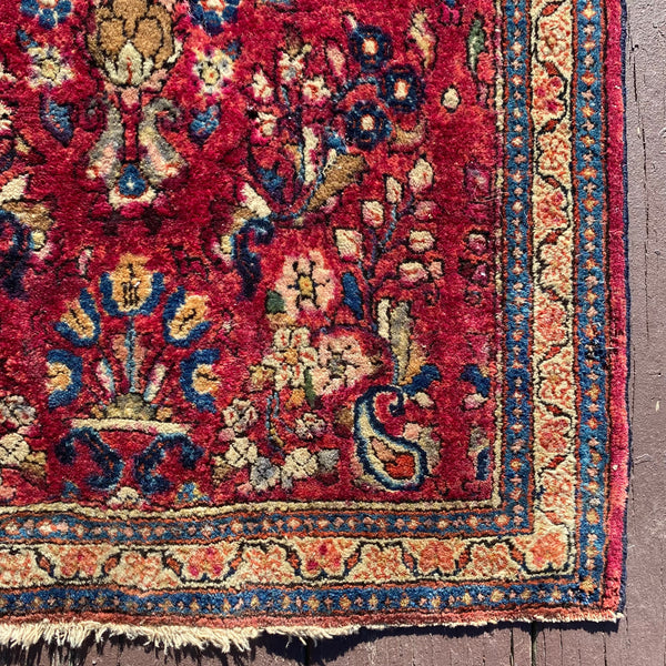 Vintage Rug, 2' 1 x 4' 1 Dark Pink