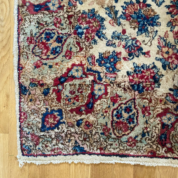 Vintage Rug, 3' x 4' 11 Cream