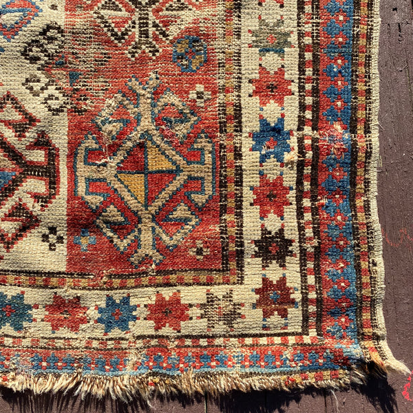 Antique Rug, 3' 5 x 6' 7 Red Brown