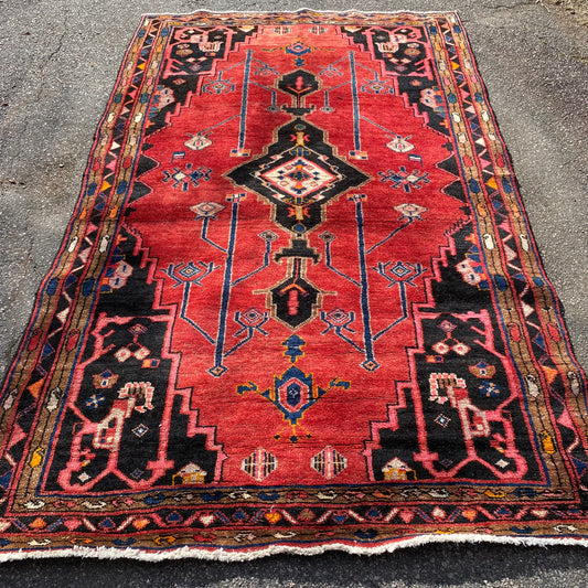 Vintage Rug, 5' x 8' 3 Red