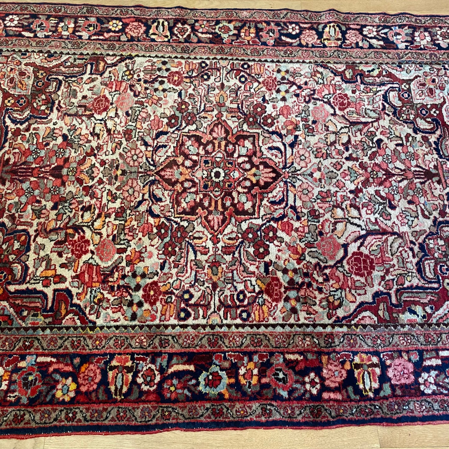 Persian Borchelou, 4' 11 x 6' 8 Vintage White - Jessie's Oriental Rugs