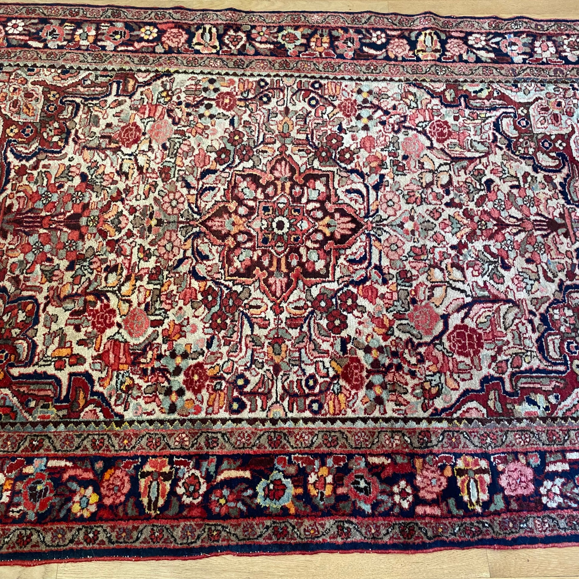 Persian Borchelou, 4' 11 x 6' 8 Vintage White - Jessie's Oriental Rugs