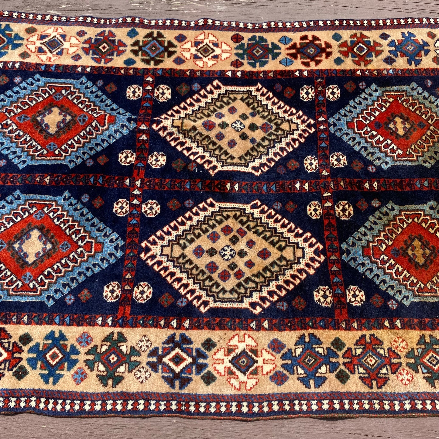 Vintage Rug, 3' 7 x 6' Blue