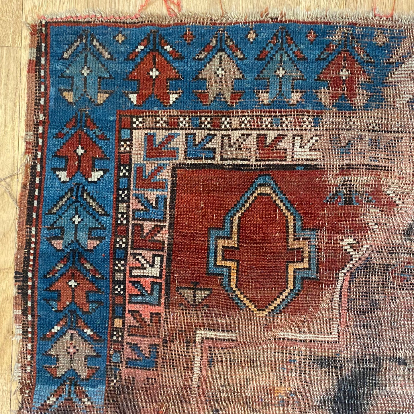 Antique Rug, 3' 6 x 5' 8 Red Brown