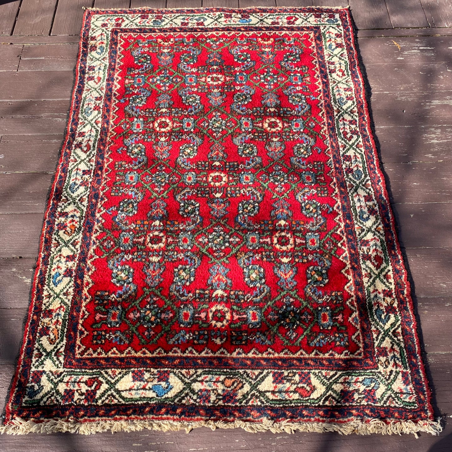 Vintage Rug, 3' 4 x 5' Red