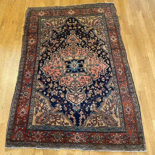 Vintage Rug, 3' 6 x 5' 2 Blue
