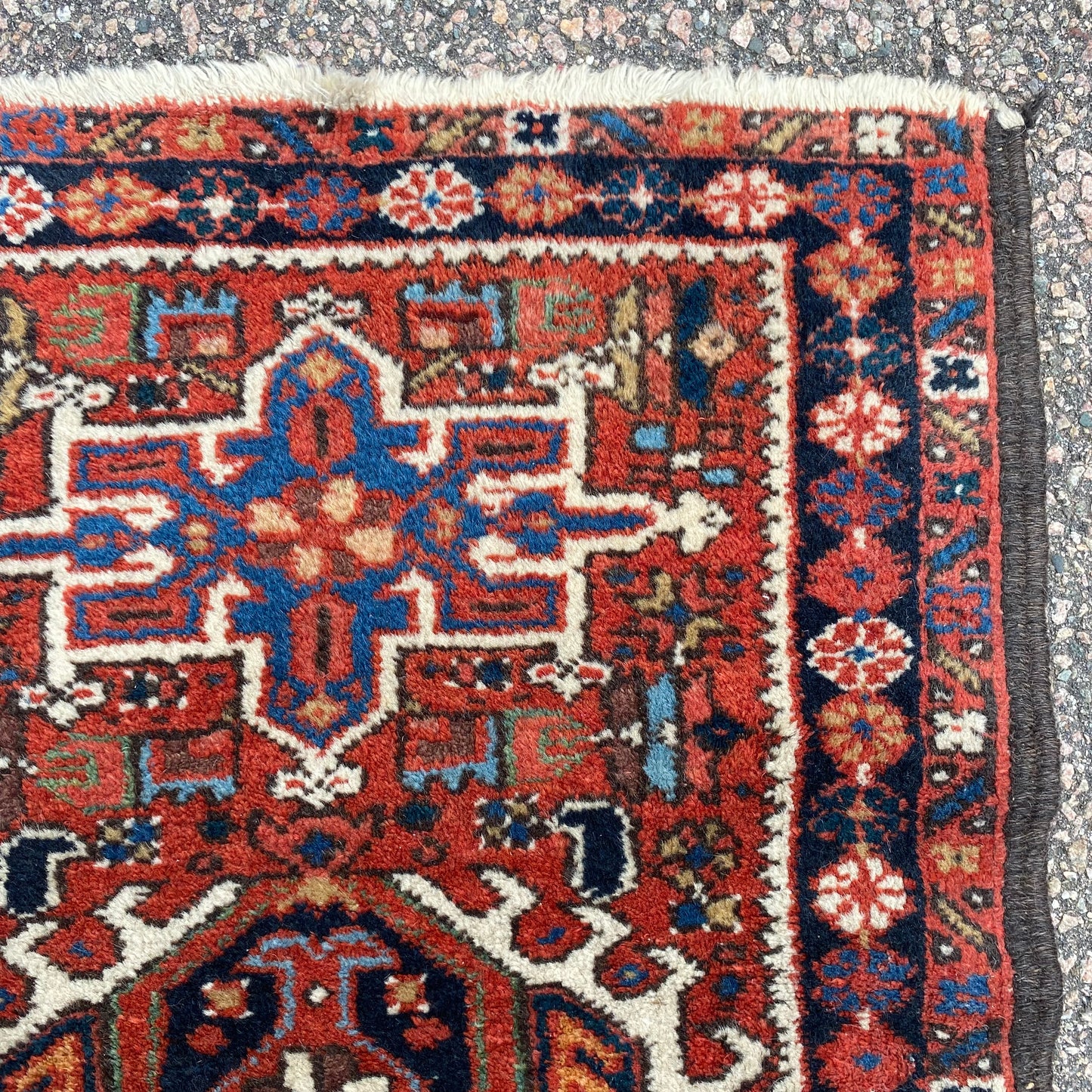 Vintage Rug, 2' x 2' 11 Red Orange