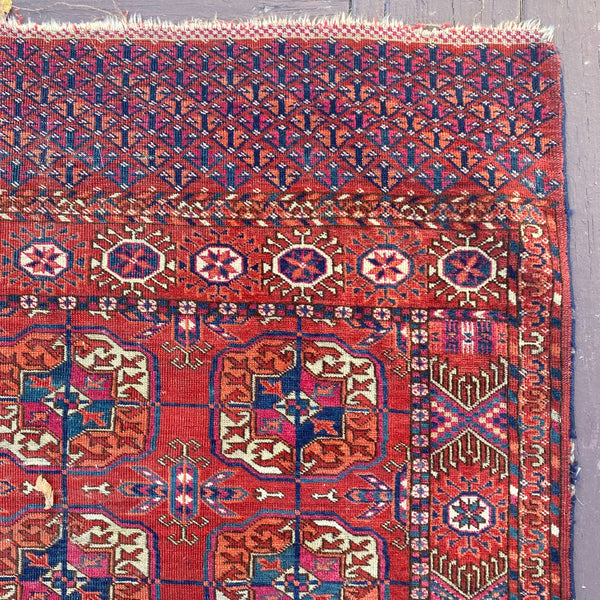 Antique Rug, 3' 3 x 6' 4 Red Brown