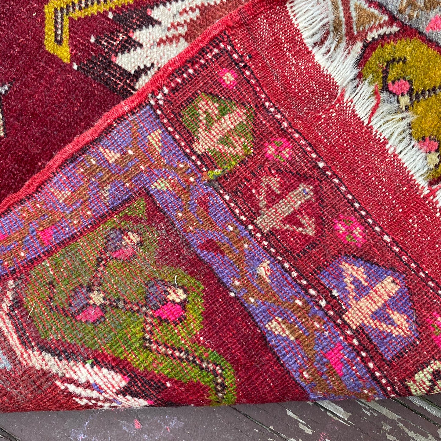 Vintage Rug, 1' 9 x 3' 9 Red