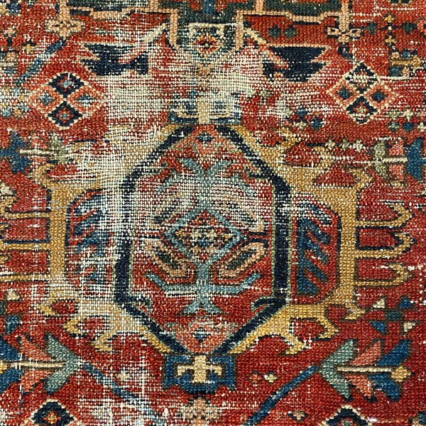 Vintage Rug, 3' 10 x 4' 6 Red Orange