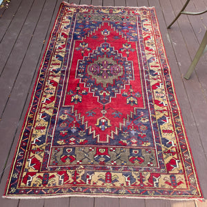 Vintage Rug, 3' 10 x 7' 4 Blue