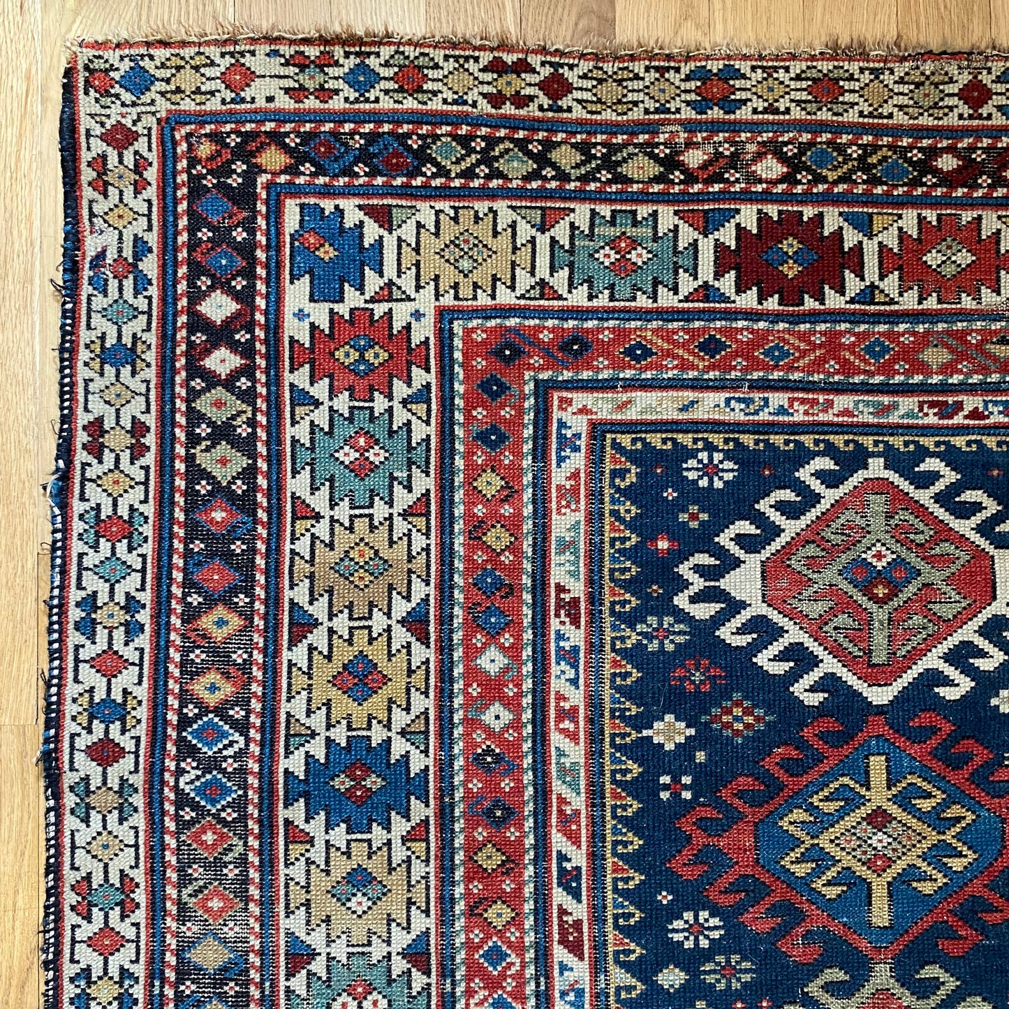 Caucasian Kuba Rug, 3' 5 x 5' Antique Blue