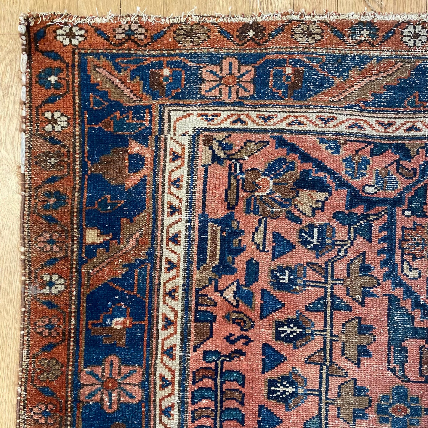 Persian Lilihan Rug, 3' 7 x 6' 7 Pink Vintage