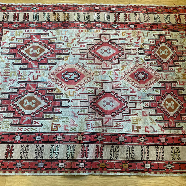 Vintage Rug, 3' 6 x 4' 10 White