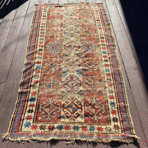 Antique Rug, 3' 5 x 6' 7 Red Brown