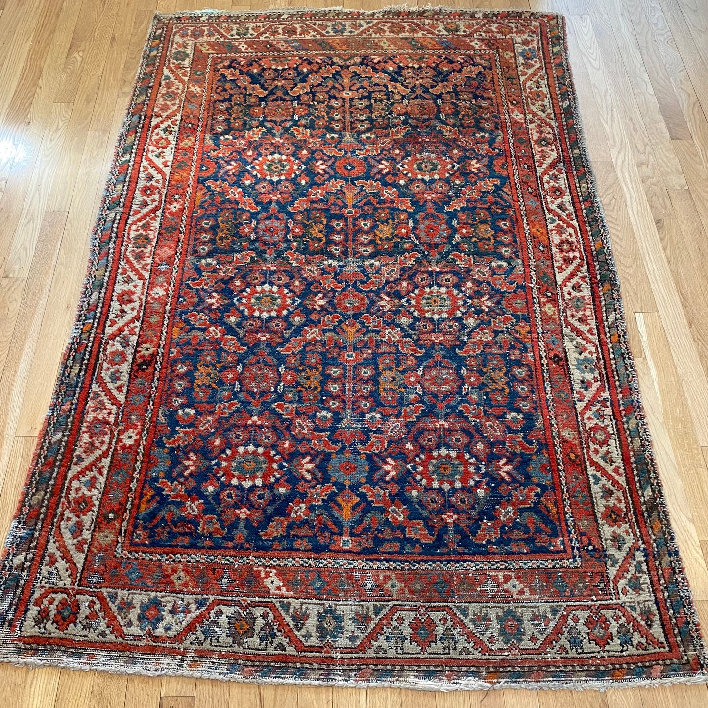 Persian Malayer, 4' 2 x 6' 3 Vintage Blue