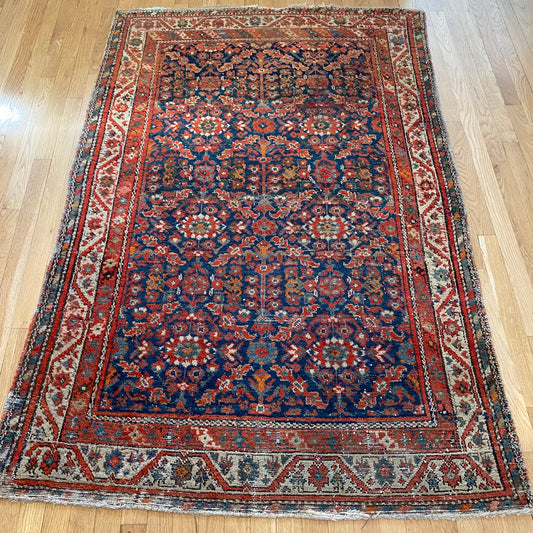 Persian Malayer, 4' 2 x 6' 3 Vintage Blue