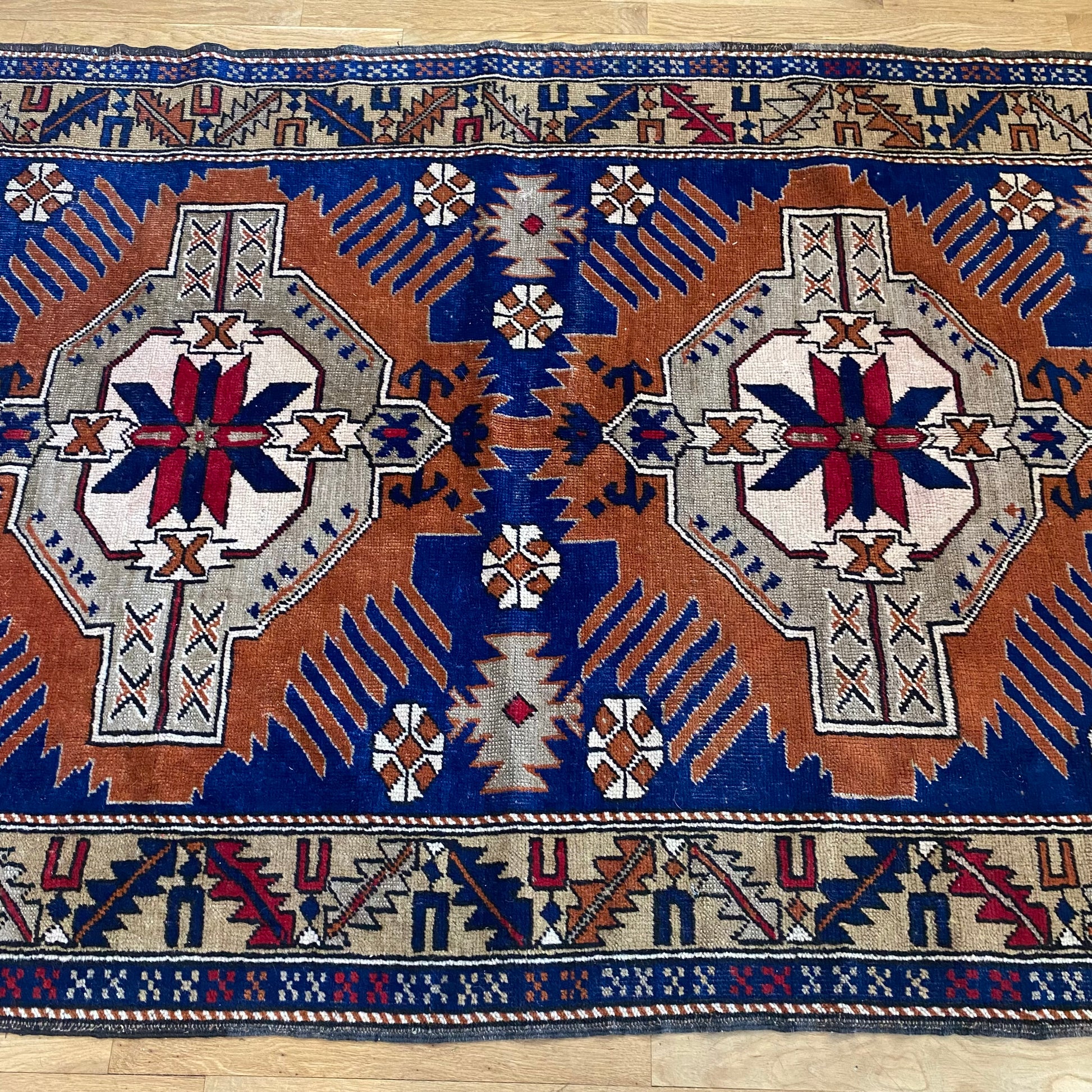 Turkish Rug, 3' 11 x 5' 9 Vintage Blue - Jessie's Oriental Rugs