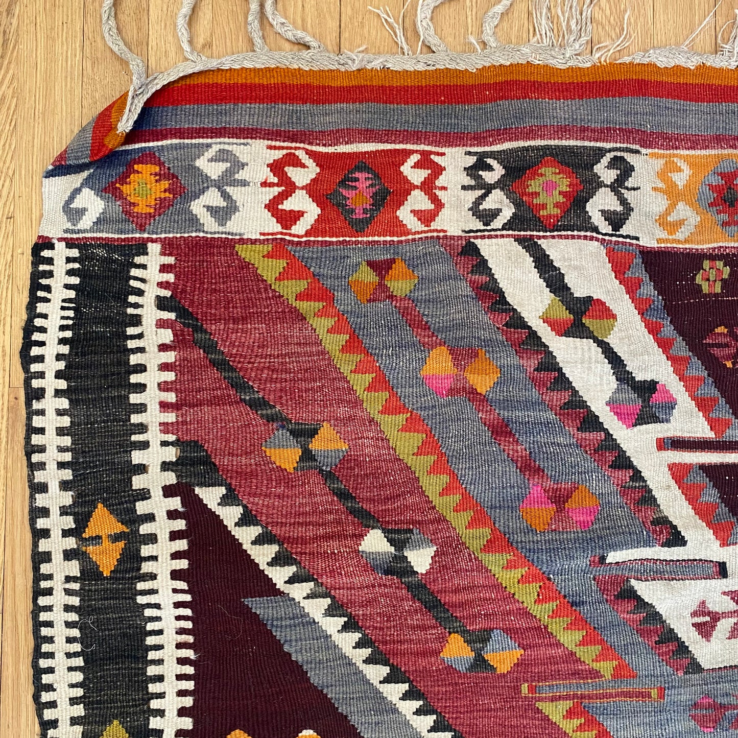 Vintage Rug, 4' 4 x 5' 2 Red