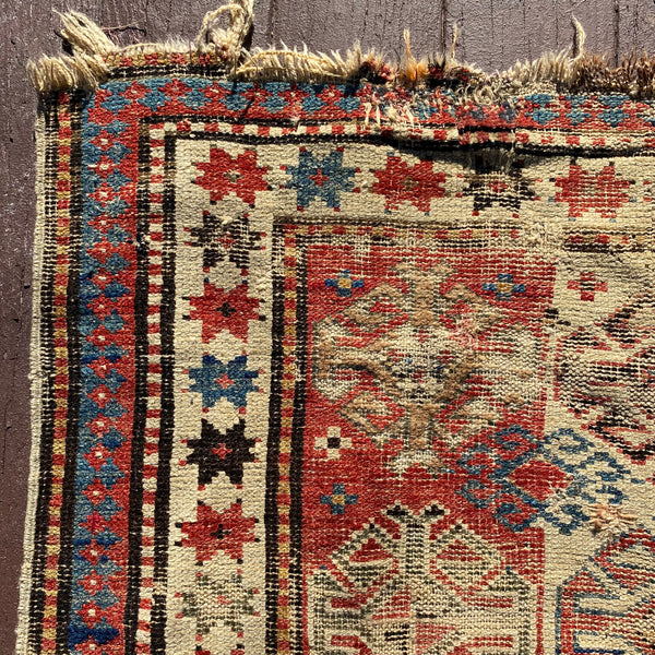 Antique Rug, 3' 5 x 6' 7 Red Brown