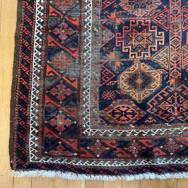 Antique Rug, 3' 5 x 6' 5 Blue