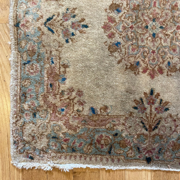 Vintage Rug, 2' x 2' Cream