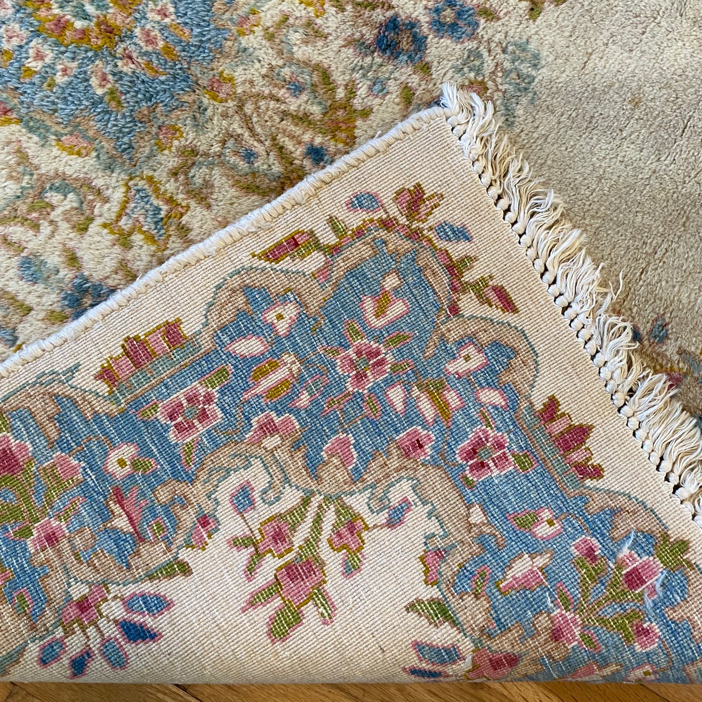 Vintage Rug, 4' x 4' 9 Cream