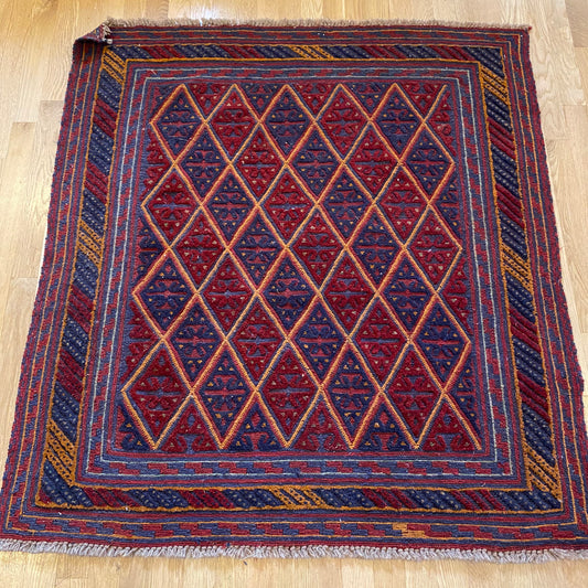 Vintage Rug, 3' 9 x 4' 2 Blue