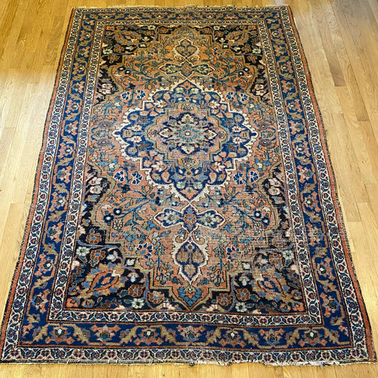 Vintage Rug, 4' 3 x 6' 4 Soft Orange