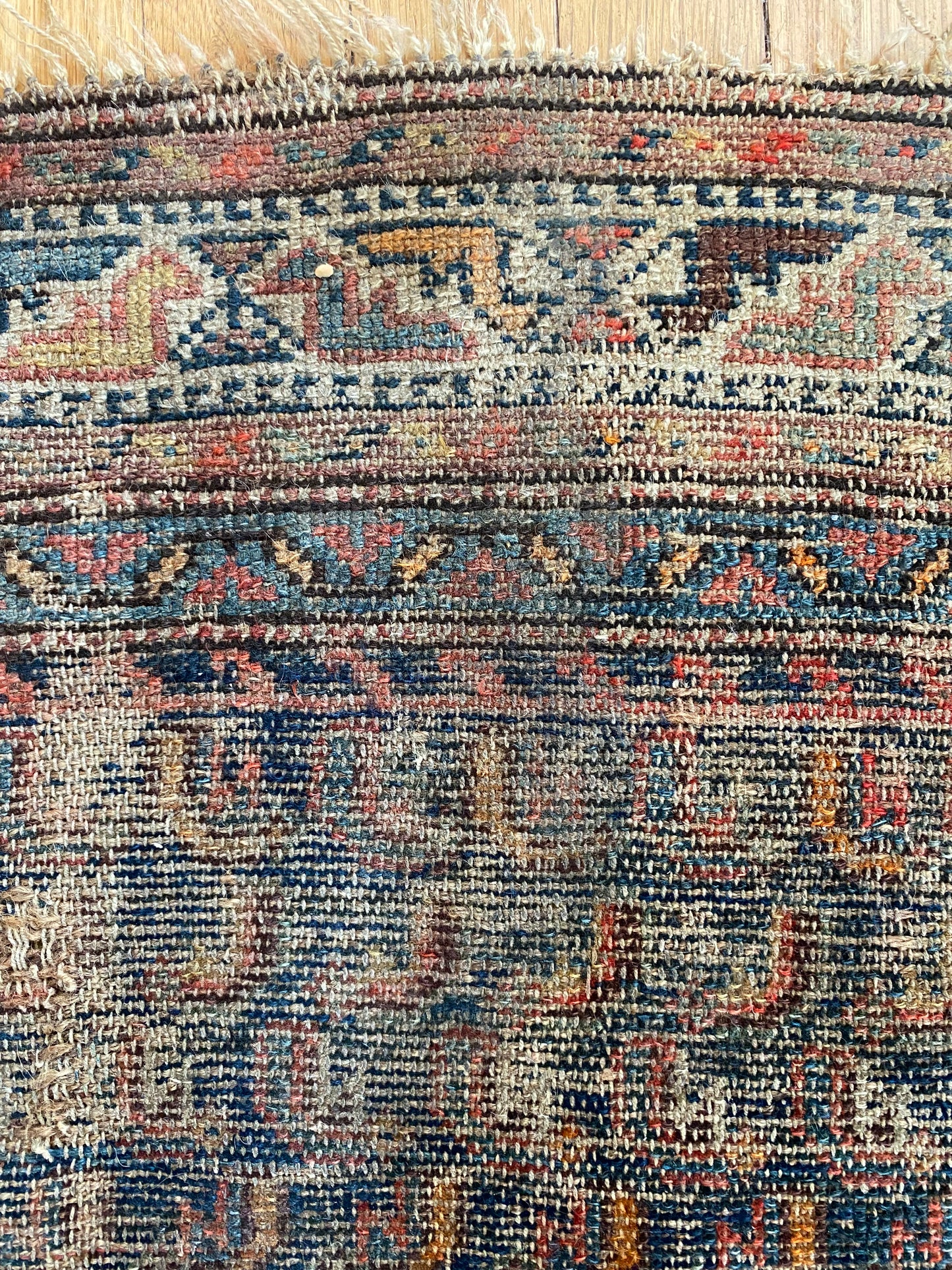 Persian Malayer Rug, 3' 9 x 6' 1 Blue Vintage