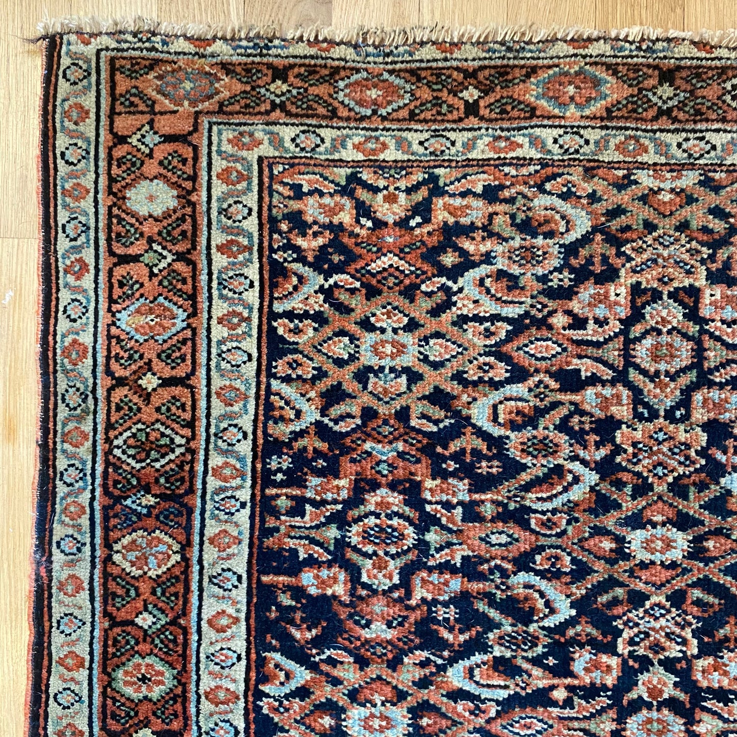 Persian Feraghan Rug, 2' 8 x 3' 2 Navy Vintage