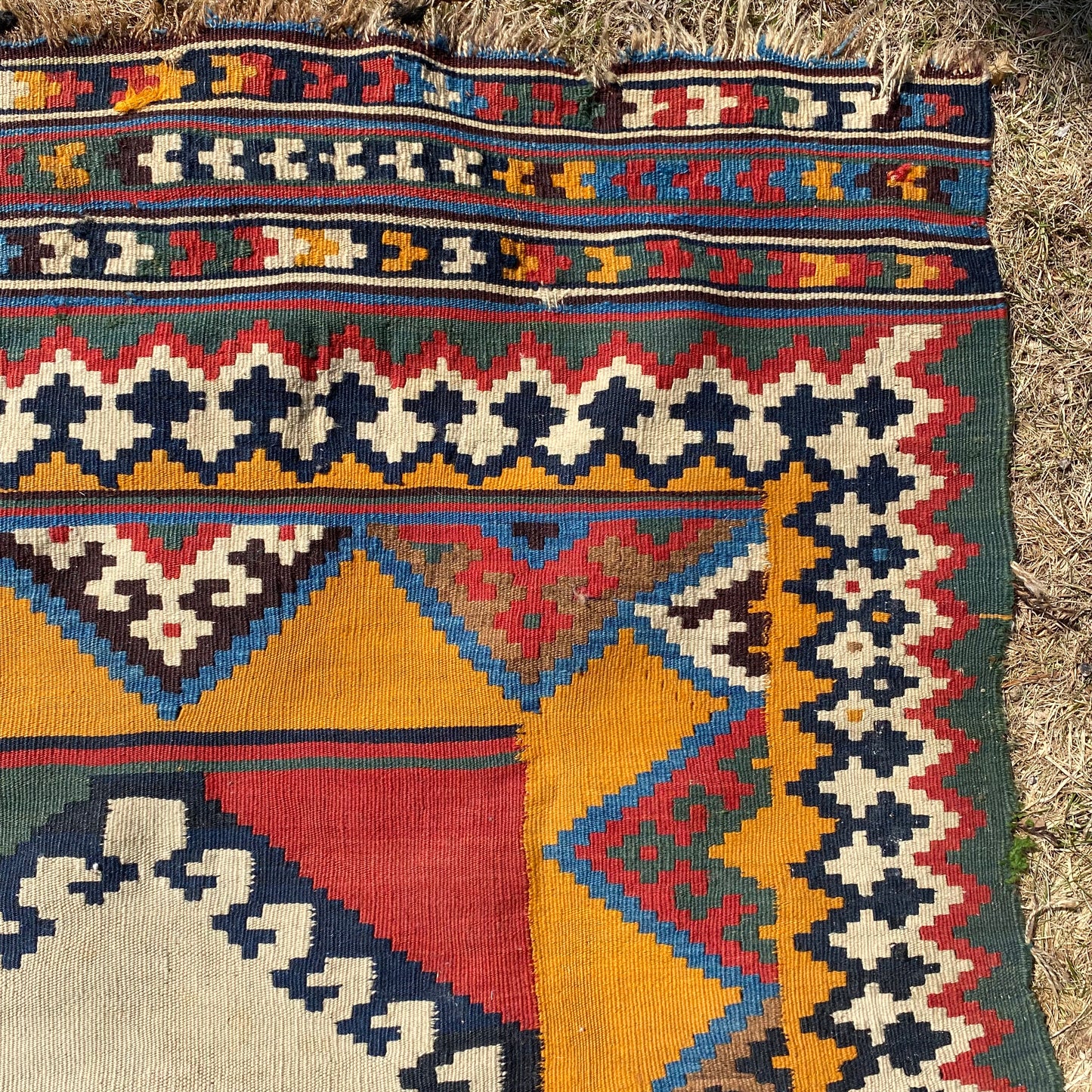 Qashqai Kilim Rug, 4' 10 x 8' 3 Vintage Red