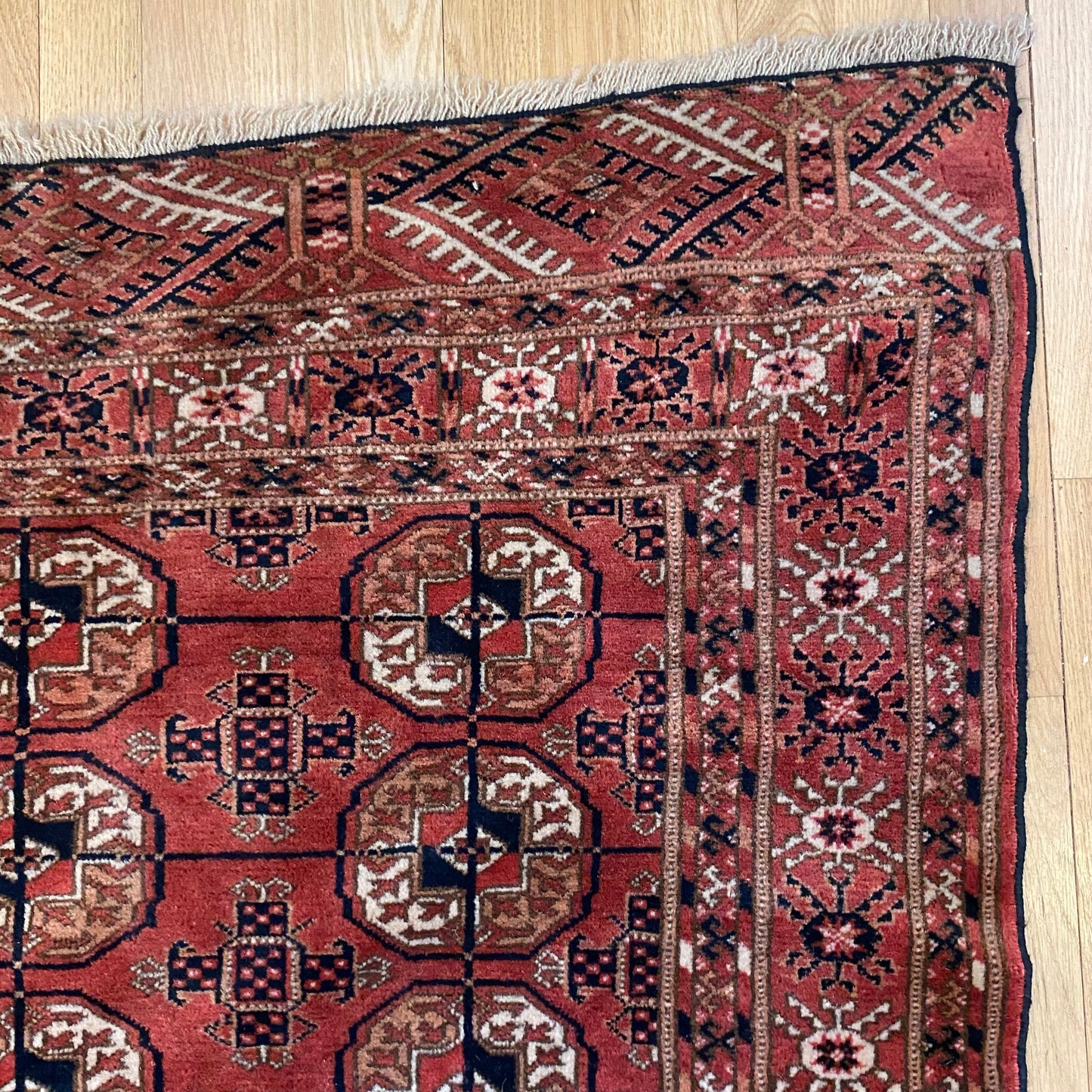 Turkmen Bokhara, 3' 11 x 5' 10 Vintage Red Brown