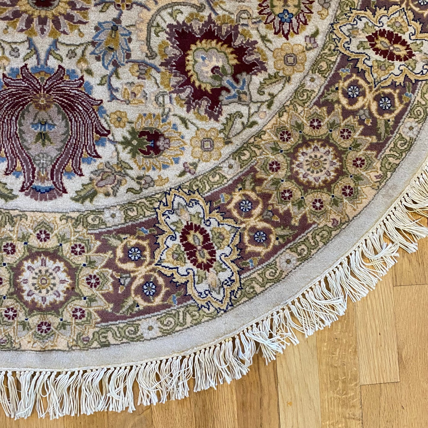 Vintage Rug, 4' 6 x 4' 6 Cream