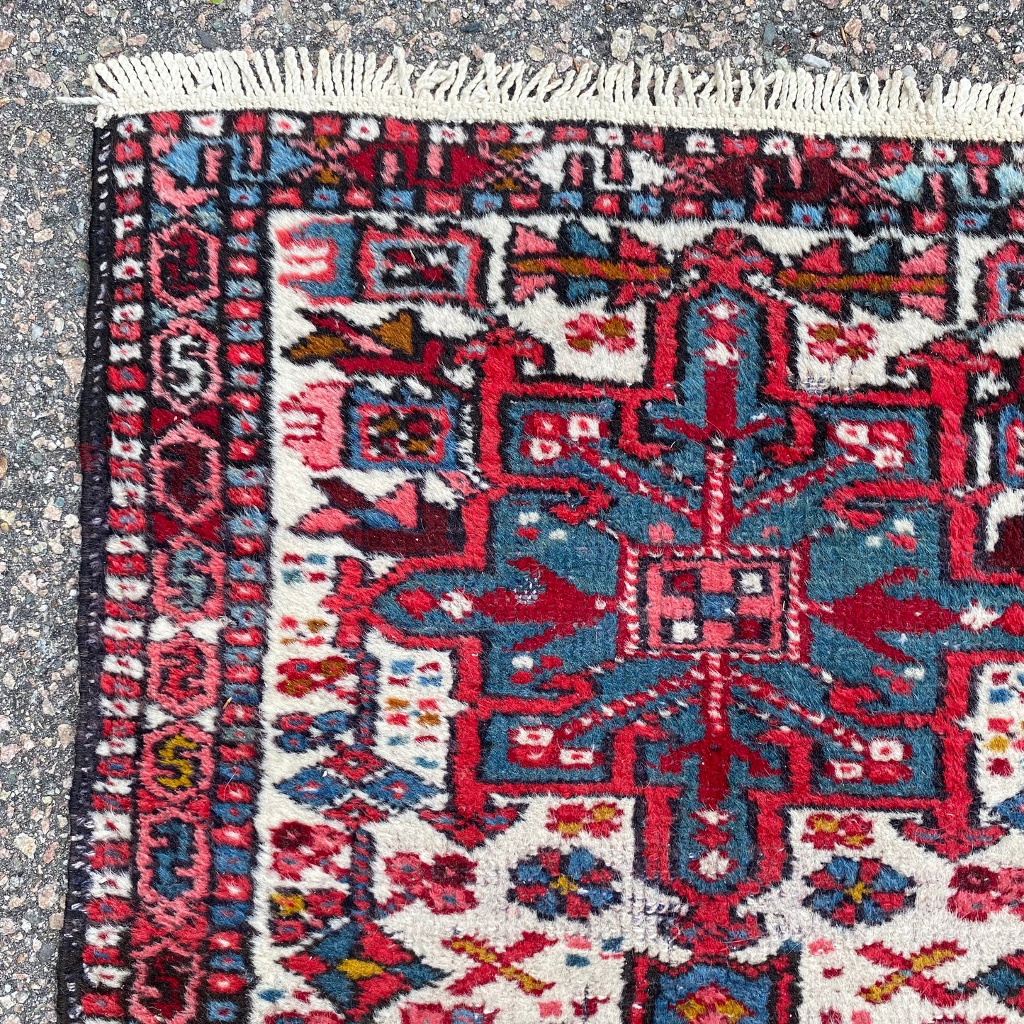 Vintage Rug, 2' x 6' 3 White