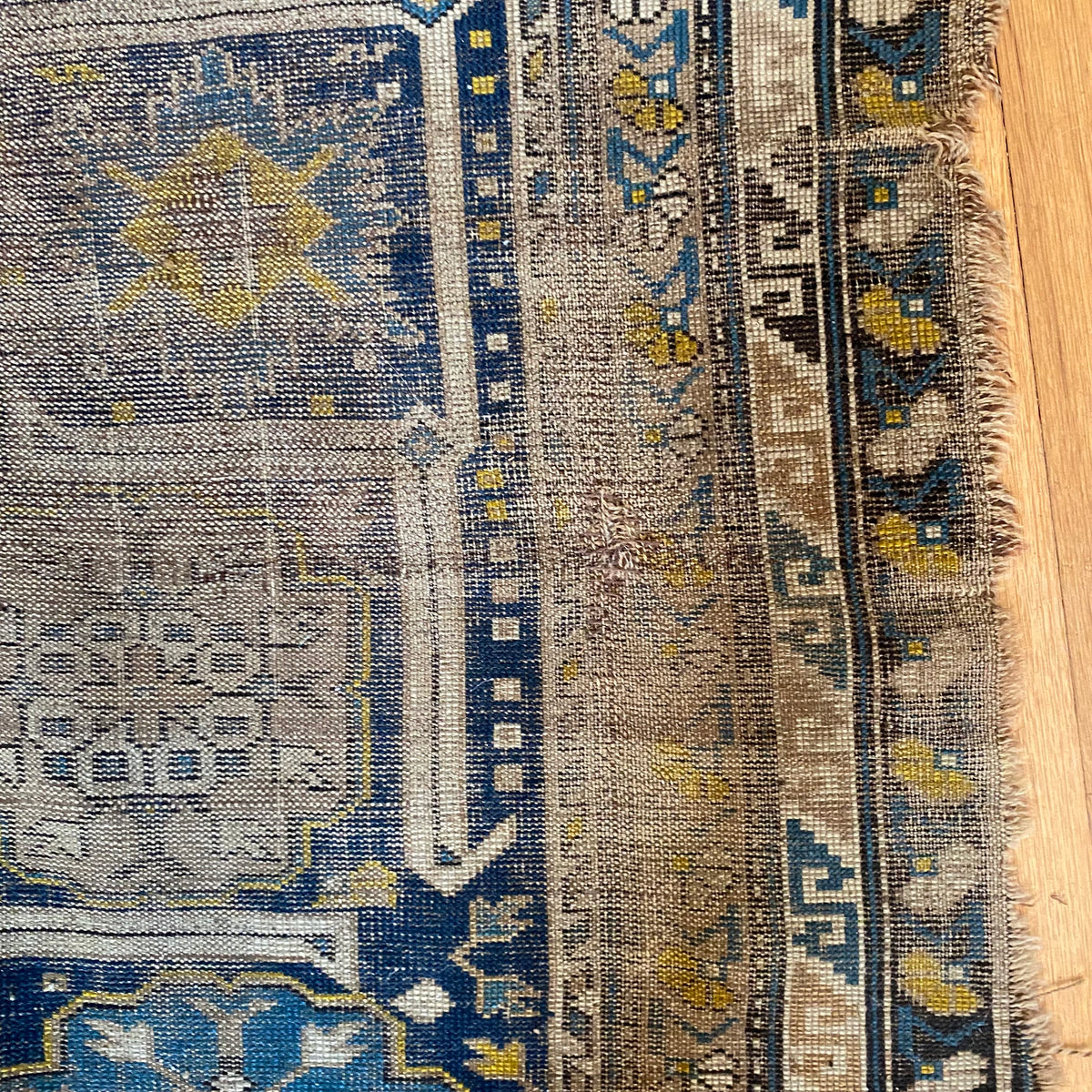Antique Rug, 3' 9 x 5' 11 Blue Caucasian