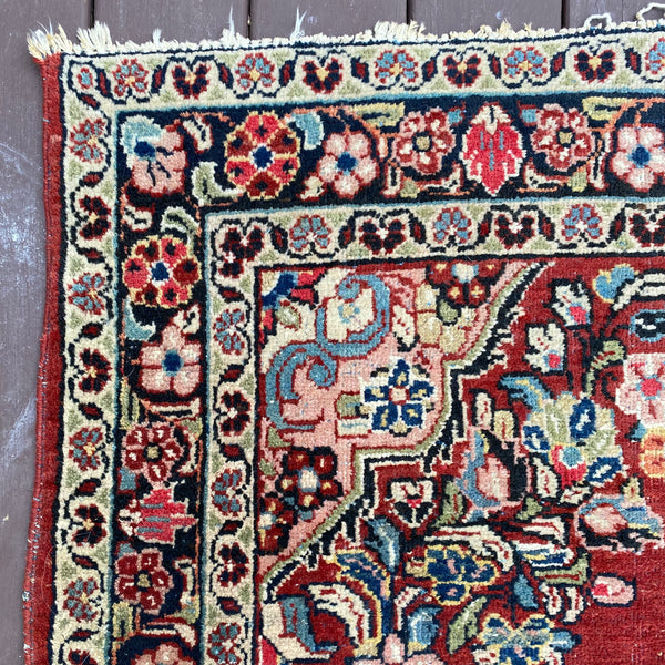 Vintage Rug, 4' 2 x 7' Red