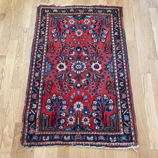 Vintage Rug, 1' 11 x 3' Red