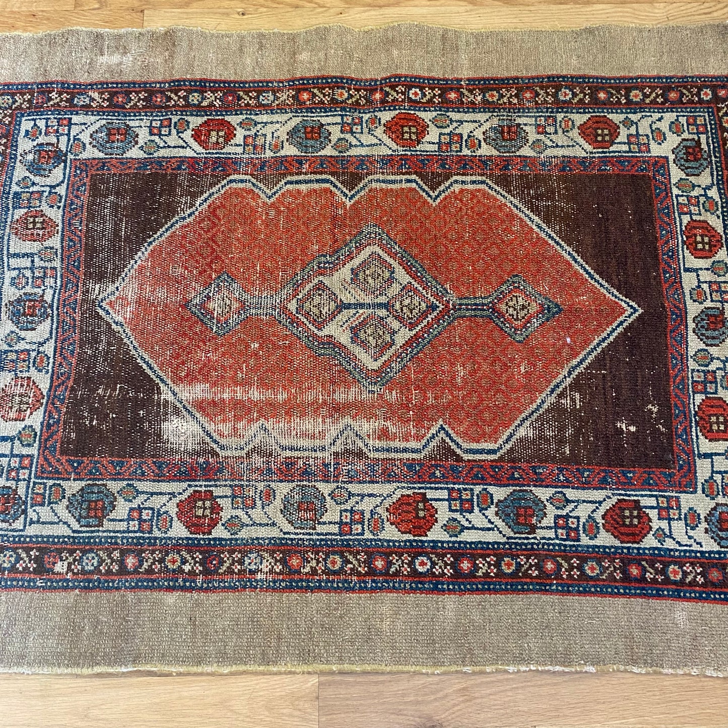 Persian Serab Rug, 2' 11 x 3' 9 Vintage Brown