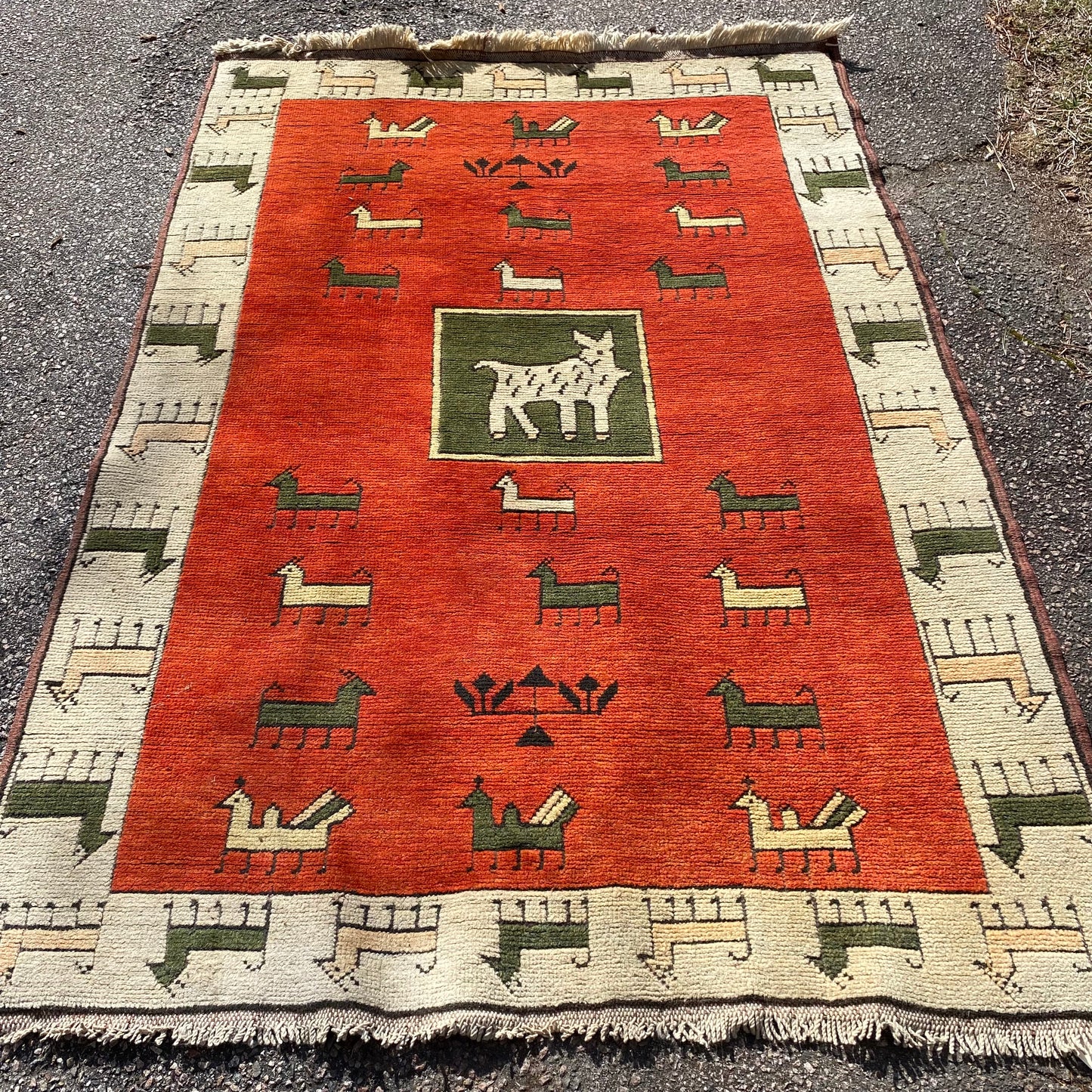 Vintage Rug, 4' 6 x 6' 8 Orange