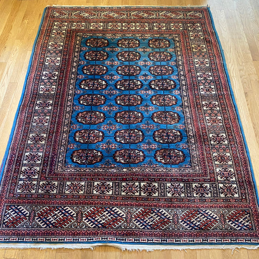 Vintage Rug, 4' 4 x 5' 10 Blue