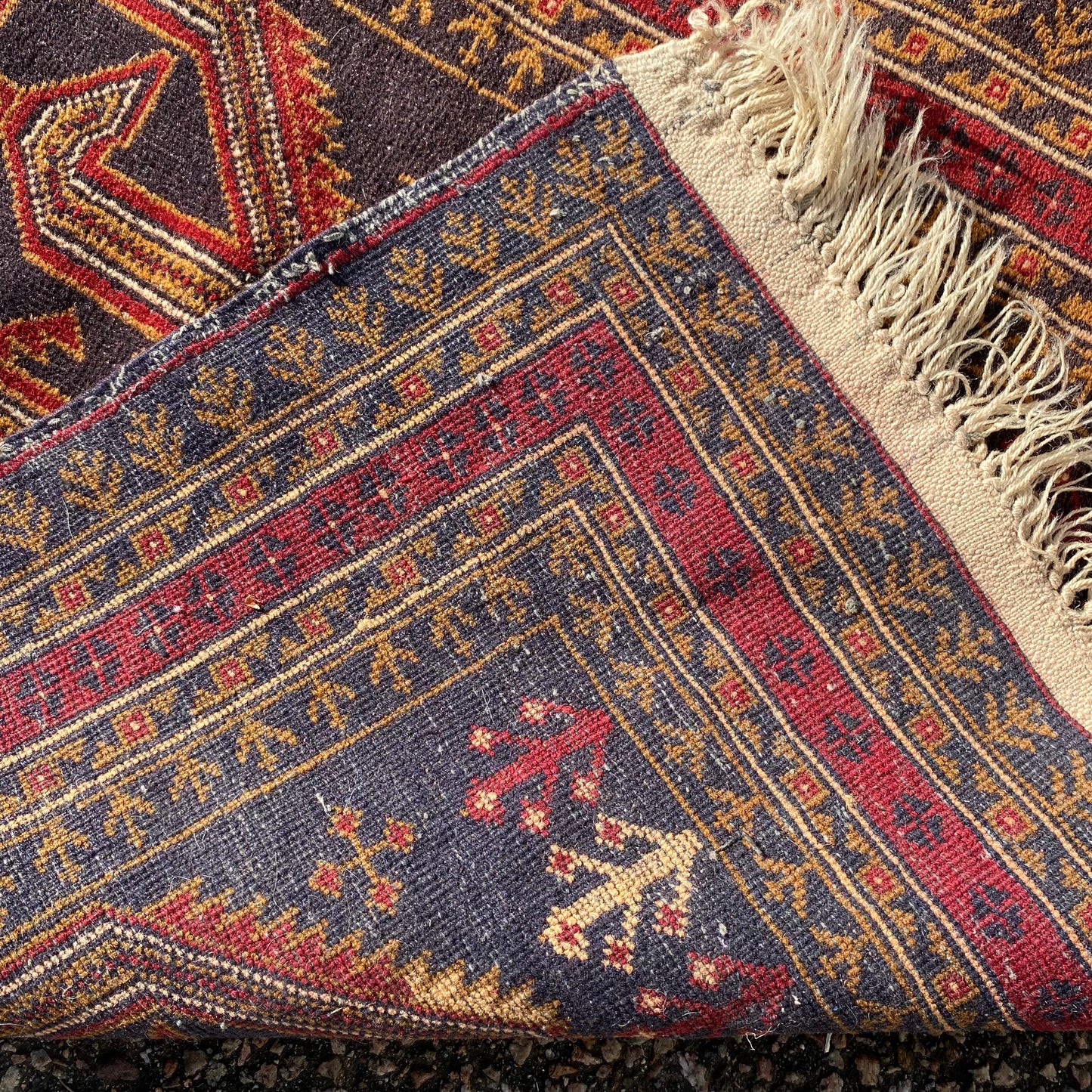 Vintage Rug, 2' 5 x 9' 3 Dark Blue