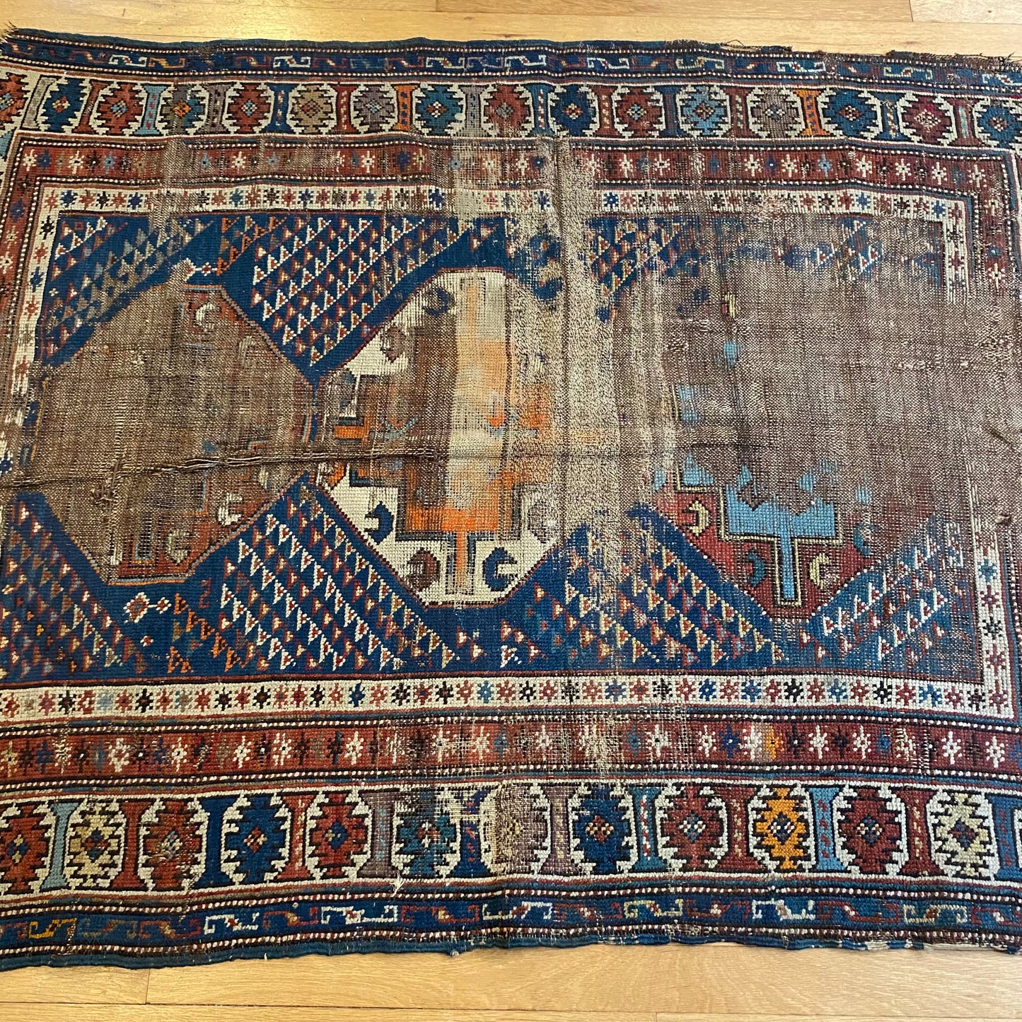 Vintage Rug, 3' 8 x 4' 9 Blue