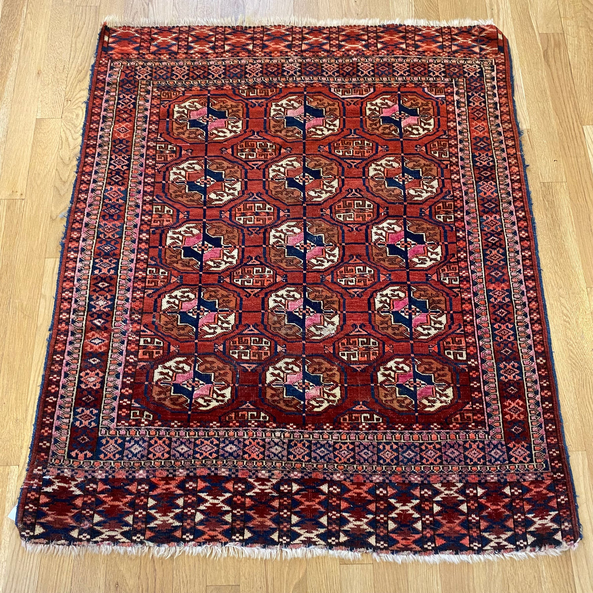 Vintage Rug, 3' 3 x 3' 10 Dark Terracotta