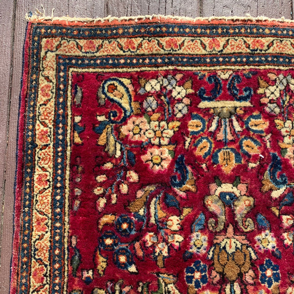 Vintage Rug, 2' 1 x 4' 1 Dark Pink