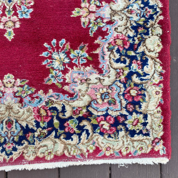 Vintage Rug, 3' 1 x 4' 8 Dark Pink