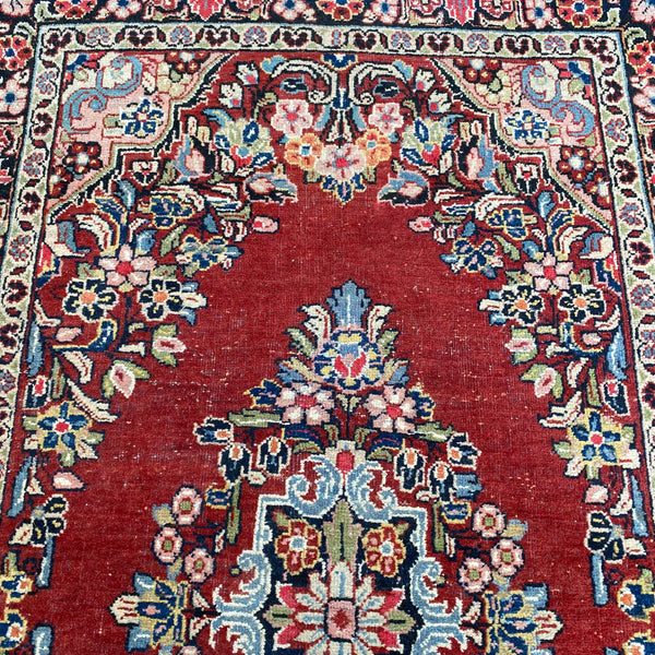 Vintage Rug, 4' 2 x 7' Red